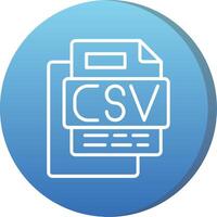 CSV File Long Shadow Circle Icon vector