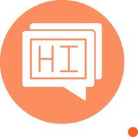 Hi Long Shadow Circle Icon vector
