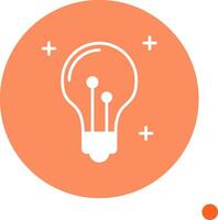 Idea Long Shadow Circle Icon vector