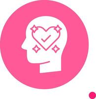 Mental Care Long Shadow Circle Icon vector
