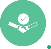 Handshake Deal Done Long Shadow Circle Icon vector