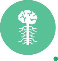 Nervous System Long Shadow Circle Icon vector