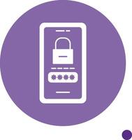 Password Lock Long Shadow Circle Icon vector