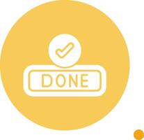 Done Long Shadow Circle Icon vector