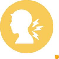 Neck Pain Long Shadow Circle Icon vector