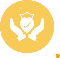 Trust Long Shadow Circle Icon vector