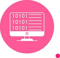 Code Long Shadow Circle Icon vector
