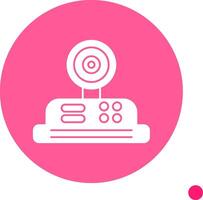 Camera Long Shadow Circle Icon vector