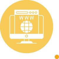World Wide Web Long Shadow Circle Icon vector