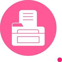 Open File Long Shadow Circle Icon vector