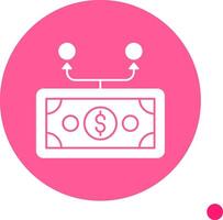 Expenses Division Long Shadow Circle Icon vector