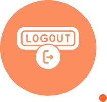 Logout Long Shadow Circle Icon vector