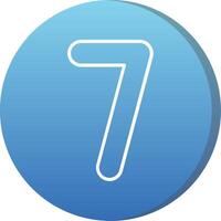 Seven Long Shadow Circle Icon vector