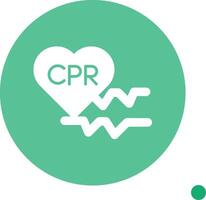 Cpr Long Shadow Circle Icon vector