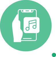 Music Player Long Shadow Circle Icon vector