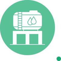 Water Tank Long Shadow Circle Icon vector