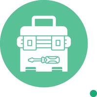 Tool Box Long Shadow Circle Icon vector