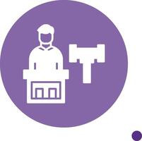 Judge Long Shadow Circle Icon vector