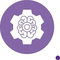 Brain Functions Long Shadow Circle Icon vector