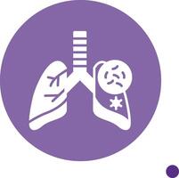 Lungs Germs Long Shadow Circle Icon vector