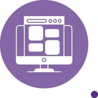 Website Template Long Shadow Circle Icon vector