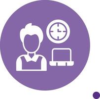 Working Hours Long Shadow Circle Icon vector