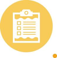 Clipboard Long Shadow Circle Icon vector