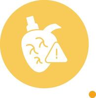 Heart Attack Long Shadow Circle Icon vector