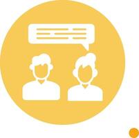 In Person Meeting Long Shadow Circle Icon vector