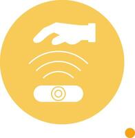 Hand Sensor Long Shadow Circle Icon vector
