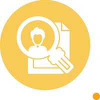 Search Employee Long Shadow Circle Icon vector