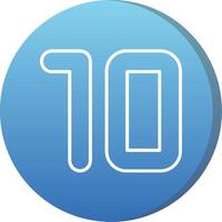 Ten Long Shadow Circle Icon vector