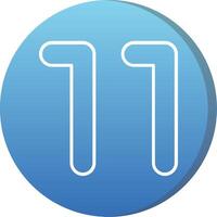 Eleven Long Shadow Circle Icon vector