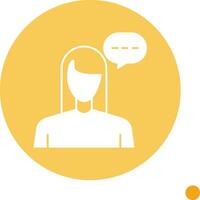 Virtual Assistant Long Shadow Circle Icon vector