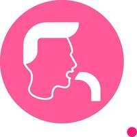 Nausea Long Shadow Circle Icon vector