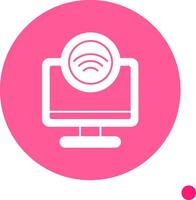 Internet Access Long Shadow Circle Icon vector