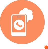 Cloud Based Calling Long Shadow Circle Icon vector