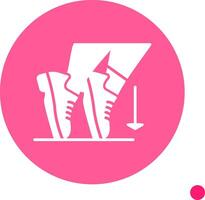 Toe Stand Long Shadow Circle Icon vector