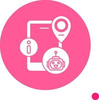 Virtual Assistant Long Shadow Circle Icon vector