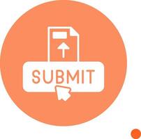 Submit Long Shadow Circle Icon vector