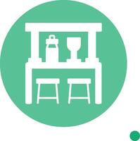Bar Long Shadow Circle Icon vector