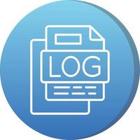 LOG File Long Shadow Circle Icon vector