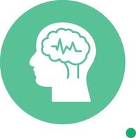 Epilepsy Long Shadow Circle Icon vector