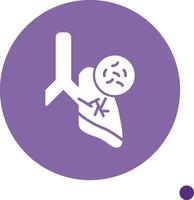 Germs In Lungs Long Shadow Circle Icon vector