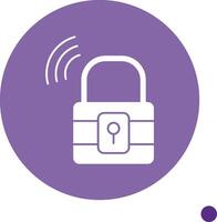 Padlock Long Shadow Circle Icon vector