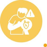 Heart Attack Long Shadow Circle Icon vector