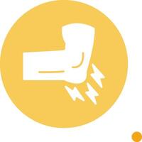 Elbow Pain Long Shadow Circle Icon vector