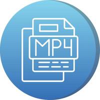 MP4 Music File Long Shadow Circle Icon vector