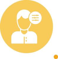 Self Control Long Shadow Circle Icon vector