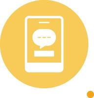 Phone Message Long Shadow Circle Icon vector